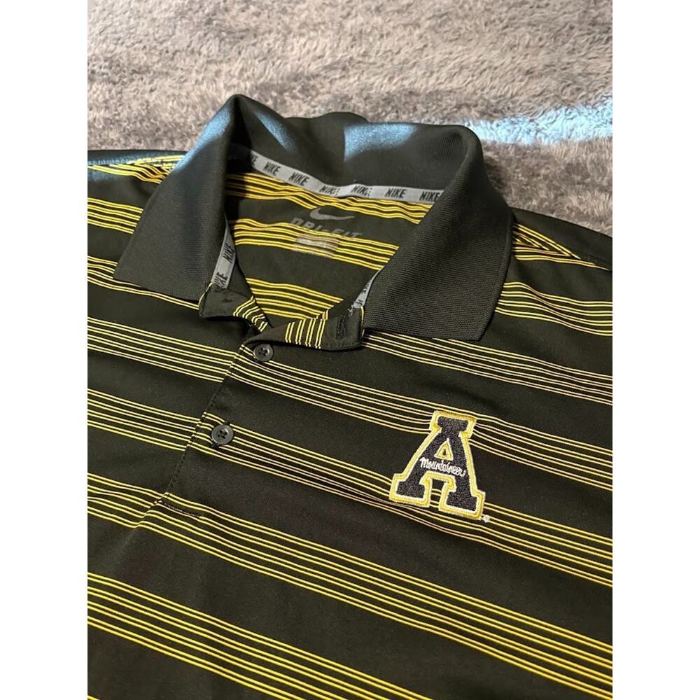 Nike Dri-FIT Appalachian State Mountaineers Polo Men's XXL Black Gold Stripe
